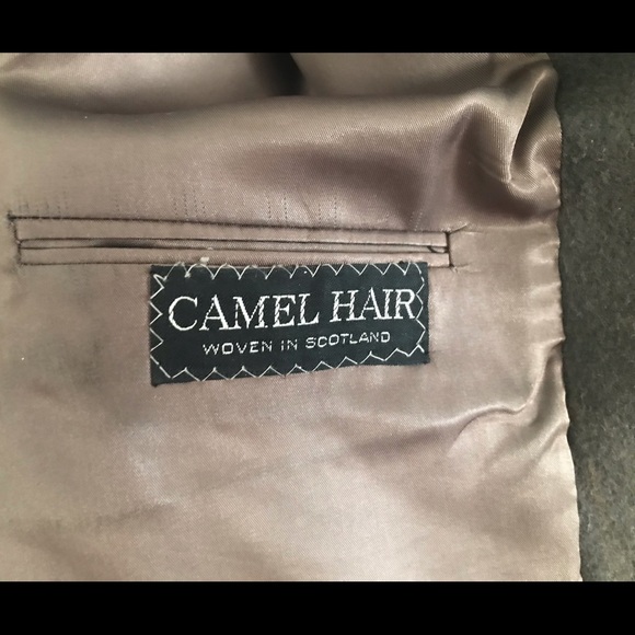 Man’s Sport Coat Camel Hair Grey-Brown Large Fabric Scotland Made USA Orig Owner - Picture 5 of 16